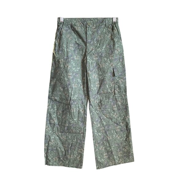 Art Class Youth Girls Butterfly Print Wide Leg Cotton Pants In Sage Green Medium - Picture 3 of 8